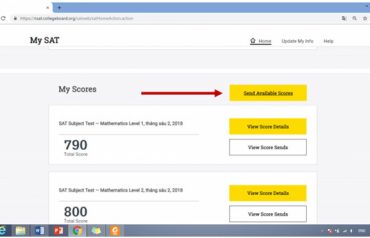 Cách gửi điểm SAT sang các trường Đại học bạn sẽ nộp đơn